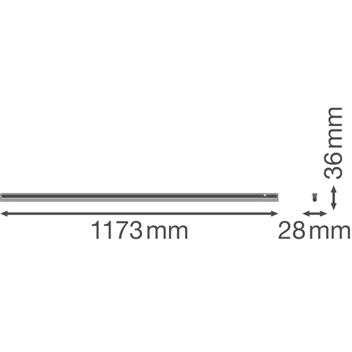 LED линейный светильник 120cm, 14W, 3000K, IP20 LINEAR COMPACT SWITCH