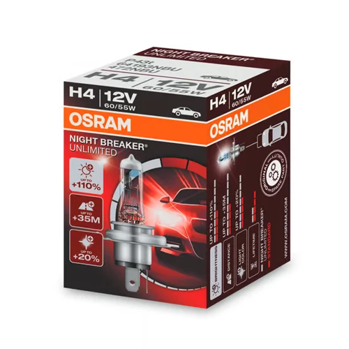 Halogen H4 bulb, NIGHT BREAKER UNLIMITED series