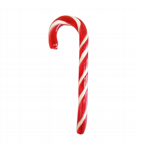 Christmas lighting in the form of a candy cane with a solar battery