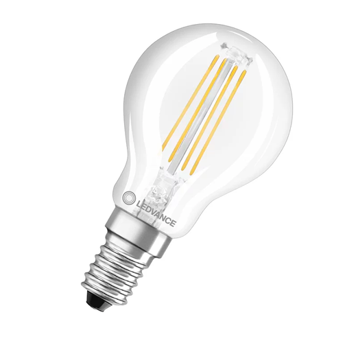 LED dimmable bulb E14, P40, 4W, 470lm, 2700K, filament