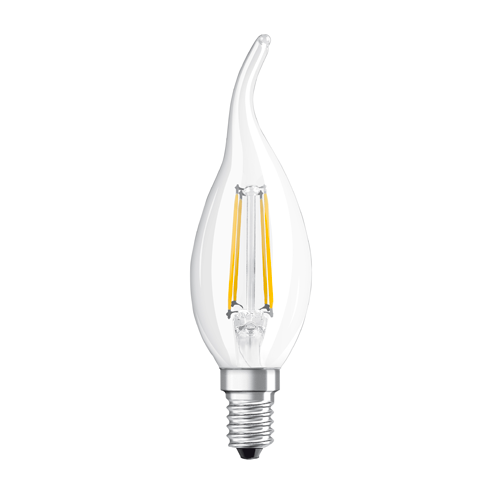 LED bulb E14, C35, 4W, 470lm, 2700K, filament