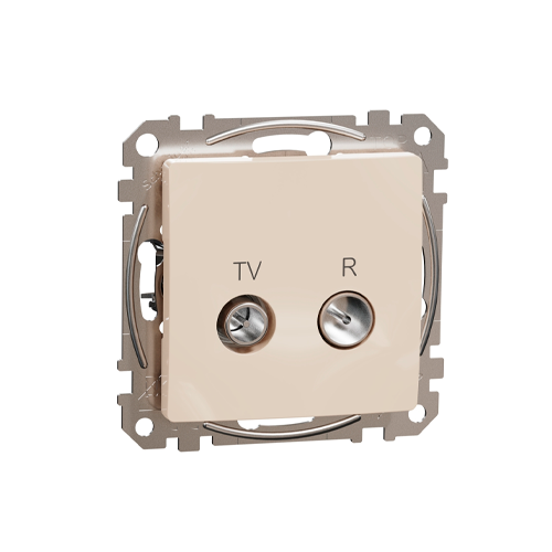 Built-in TV/R through-connection socket, mechanical SEDNA Design