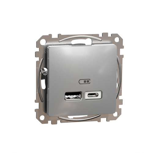 Zemapmetuma 2-vietīgs USB lādētājs A+C, mehaniskais SEDNA Design