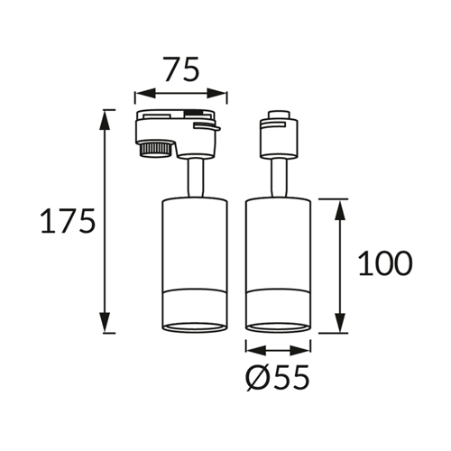 LED Pельсовый светильник PUZON TRA, excl. GU10, max 35W, 1F