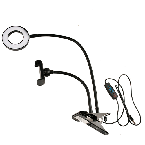 LED Selfie lamp with clip 5W, CCT, 24LED, Ø9 cm