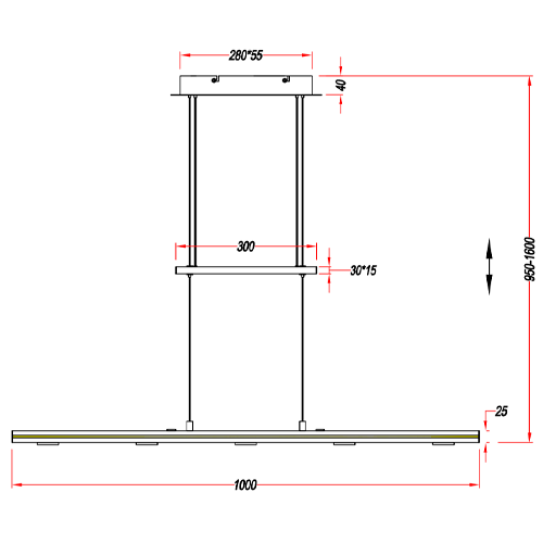 Pendant light LACAL, 7x4W, 7x380Lm, 3000K+5000K