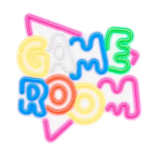 LED Neon light sign GAME ROOM, USB 5V, 35x32x1.5 cm