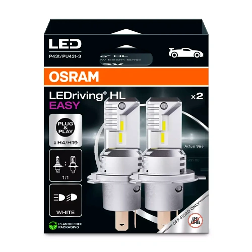 LED bulbs H4/H19, 16.5W, 6500K, LEDriving HL EASY series