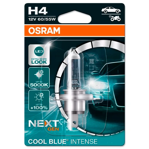 Halogen bulb H4, 60/55W, Up to 5000K, COOL BLUE INTENSE (NEXT GEN) series