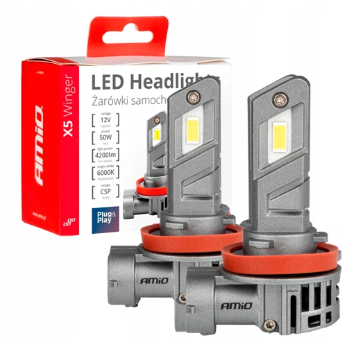 LED spuldzes H8/H9/H11, 50W, 4200Lm, 6000K, X5 Winger sērija