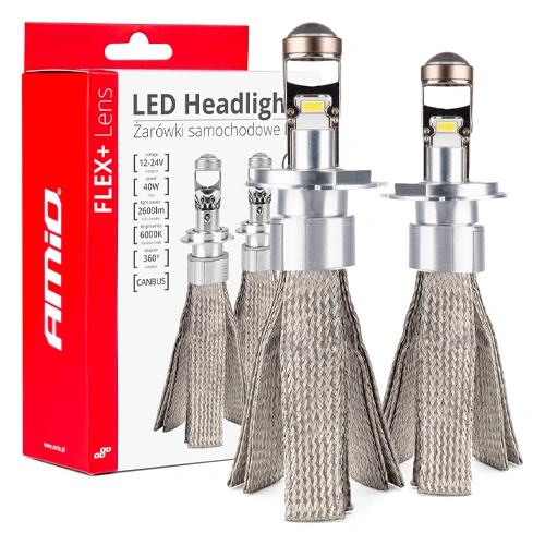 LED spuldzes H4/H19, 40W, 2600Lm, 6000K, FLEX+ Lens sērija