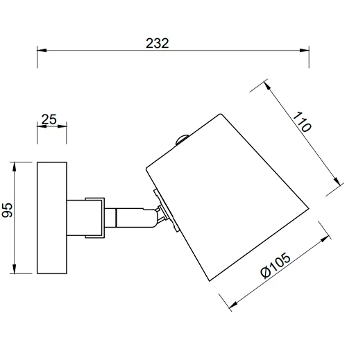 Ceiling lamp BELL, excl. 2 x E14, max. 25W