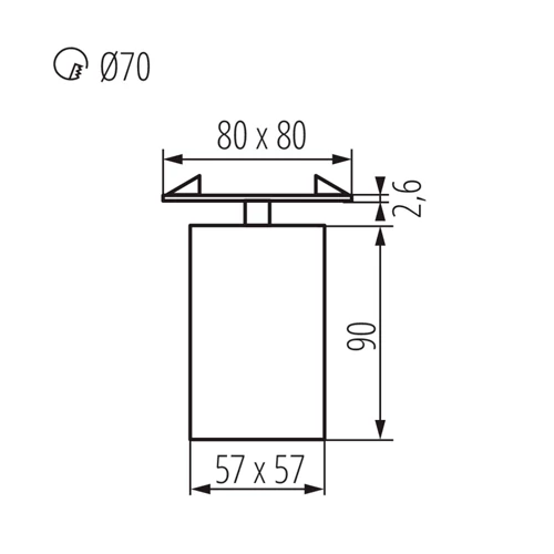 Recessed luminaire CHIRO DTL-B, excl. GU10, max 10W, IP20