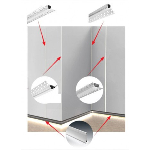 Corner anodized aluminum profile for LED strip HB-50X22WC