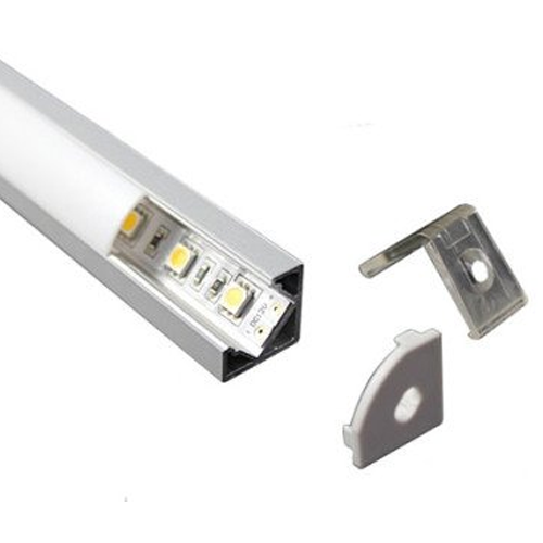 Corner anodized aluminum profile for LED strip