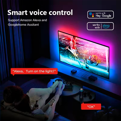 LED лента с HDMI для фоновой подсветки телевизора с диагональю 55-65" (TV BOX, Apple TV, PlayStation, Xbox или другие устройства с HDMI)