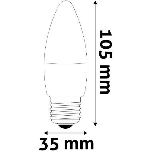 LED spuldze E27, C35, 6.5W, 806lm, 3000K