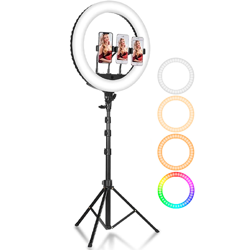 LED Selfie lamp 36W, RGB + CCT, Ø 44,5 cm