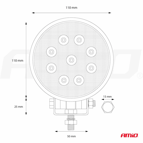 Additional automotive work lights AWL06, 27W, 9-36V, 6000-6500K, IP67