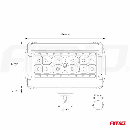 Фары дополнительного рабочего света AWL09, 12-24V, 6000-6500K, IP67