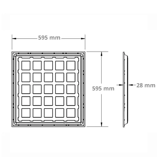 LED Panel with LIFUD driver 60x60 cm, 36W, 4000K BACKLIT