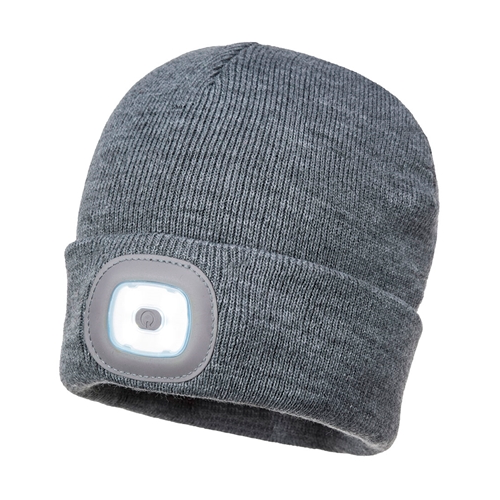 Hat with LED light 150Lm, IP44, USB, grey