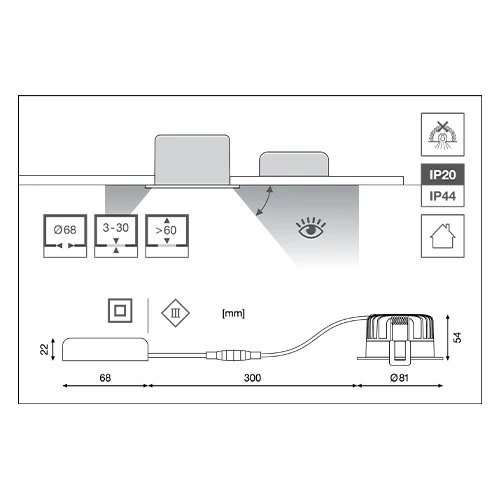 LED Recessed lamp SPOT DARKLIGHT