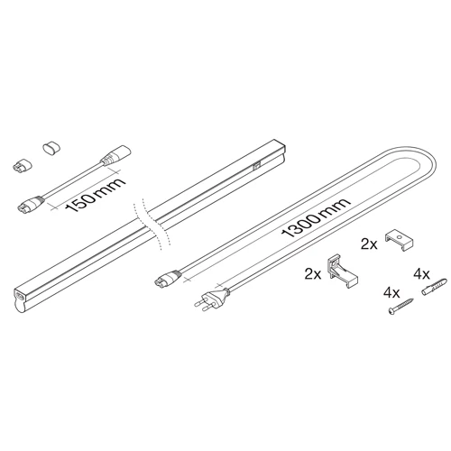 LED линейный светильник 90cm, 12W, 4000K, IP20 LINEAR COMPACT SWITCH