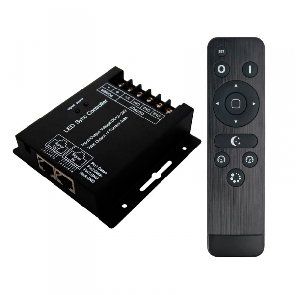 RGB LED strip controller with remote control 12V-24V 8A