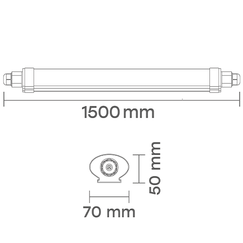 LED Mitrumizturīgs 70W lineārais gaismeklis ar PHILIPS diodēm 150cm, 4000K