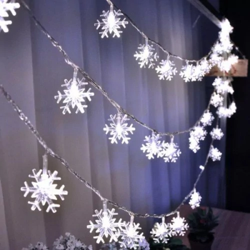 Christmas garland with snowflakes for indoors and outdoors