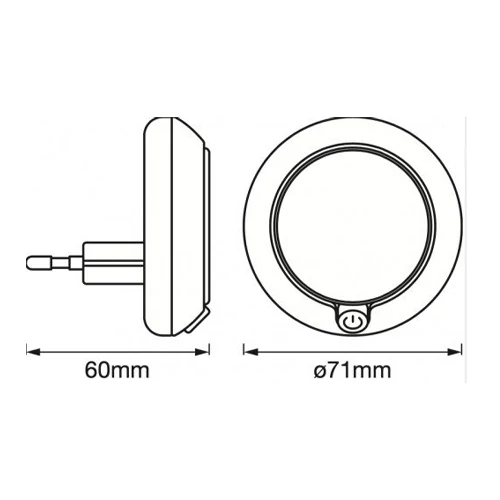 Plug-in LED night light LUNETTA ROUND 3000K