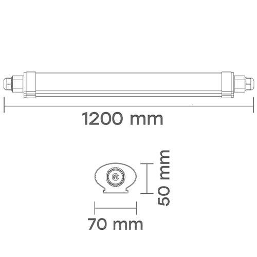 LED Влагостойкий 36W линейный светильник с PHILIPS диодами 120см, 4000К