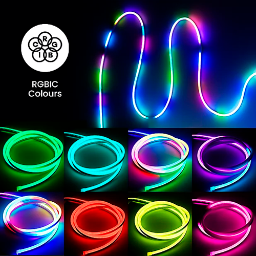 Neon RGBIC LED strip kit, 12V, 14W, IP67, 5m