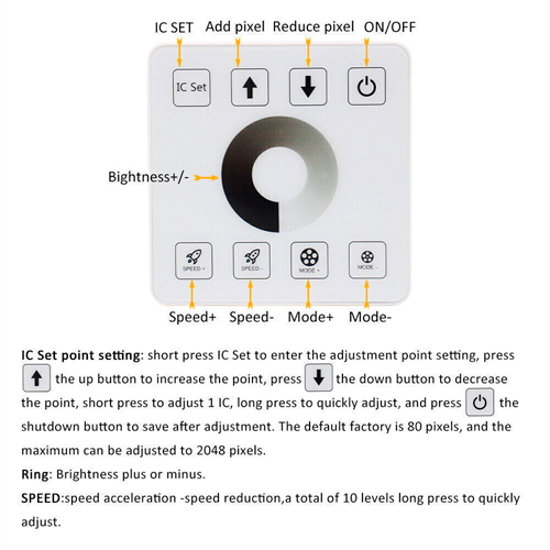 Wireless touch-sensitive wall controller for 24V running LED strip