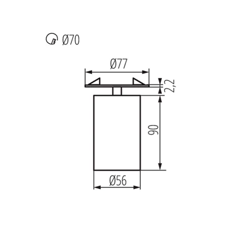 Recessed luminaire CHIRO DTO-B, excl. GU10, max 10W, IP20