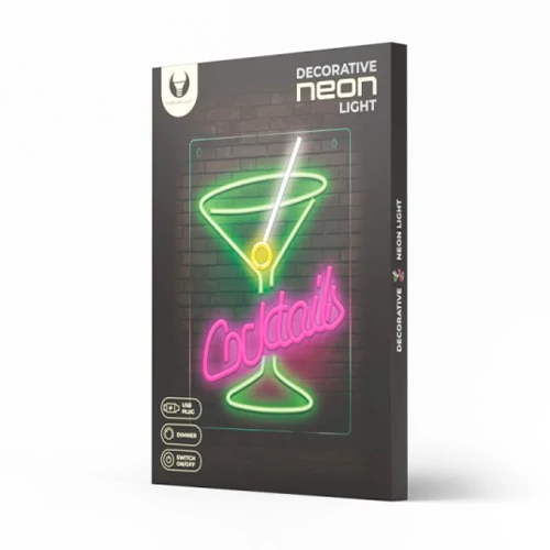 LED Neon light sign - coctail, multicolor