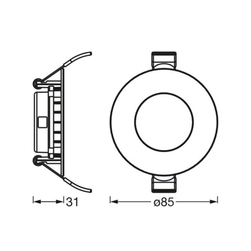 LED Iebūvējams panelis 4.5W 3000K DOWNLIGHT SLIM