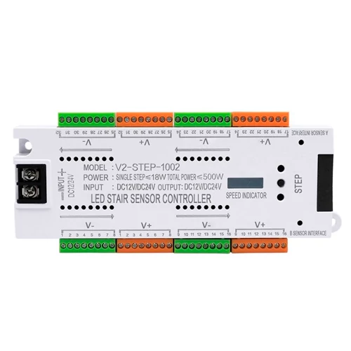 LED stair lighting controller, 32 channels, with 2 motion sensors