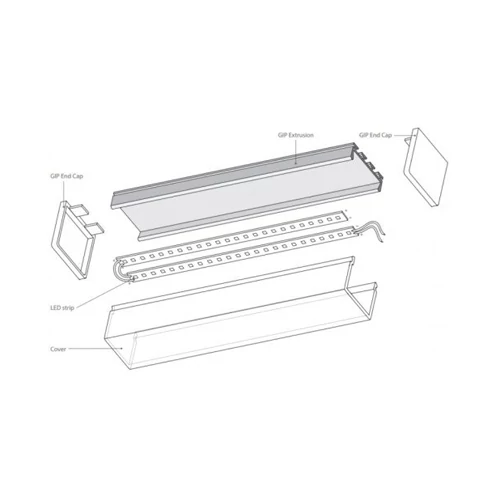 Anodēts augsts alumīnija profils 1-2 LED lentes rindām HB-26X23