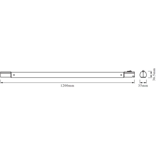 LED linear luminaire 120cm, 19W, 4000K, IP20 TUBEKIT