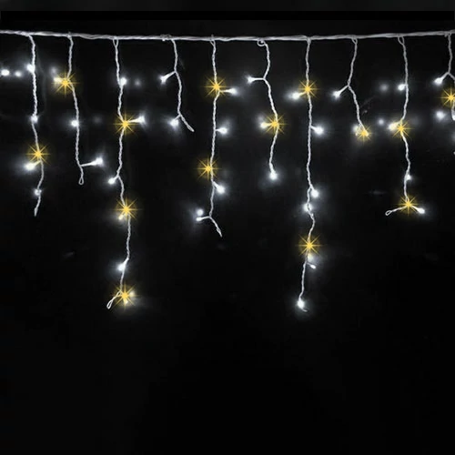 Christmas garland - icicles with crystals for facades and indoors