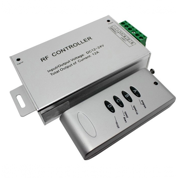RGB LED strip radio controller with remote control 12V-24V 8A