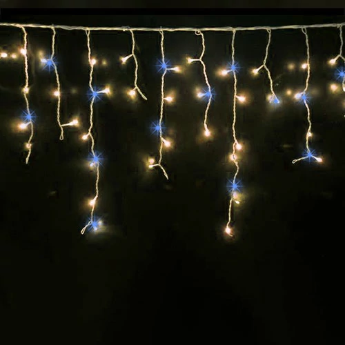 Christmas garland - icicles with crystals for facades and indoors