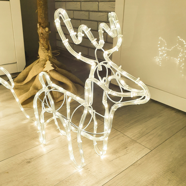 LED Christmas outdoor light decor deer with sleigh