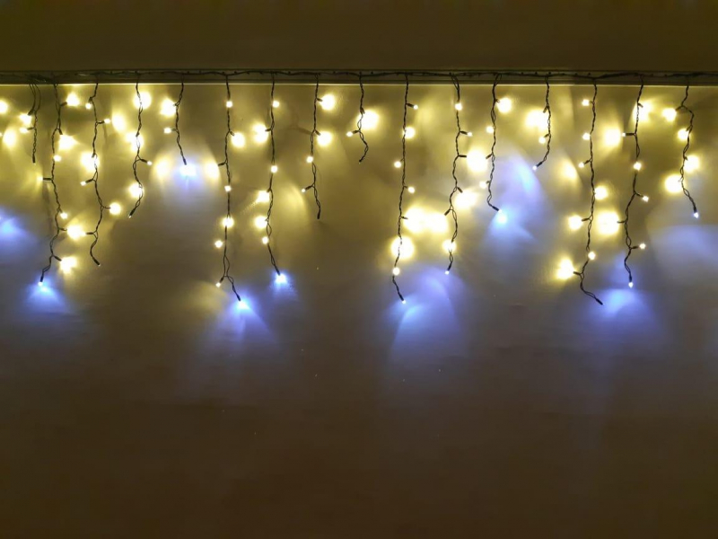 Christmas garland - icicles with crystals for facades and indoors