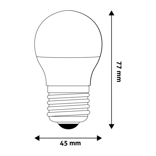 LED spuldze E27, G45, 6.5W, 806lm, 3000K