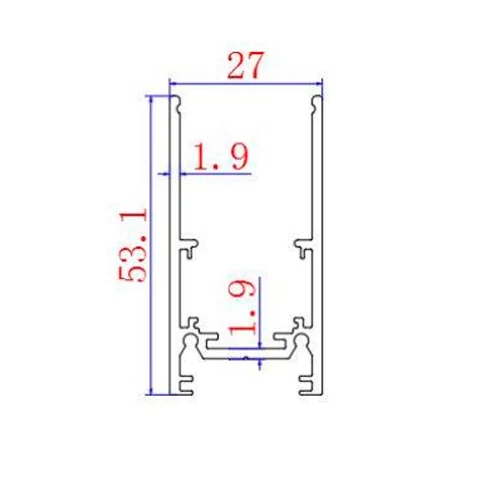 Surface mounted (hanging) 2m rail for magnetic track lighting system