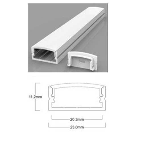 Anodized aluminum profile for LED strip HB-17.4X7BC