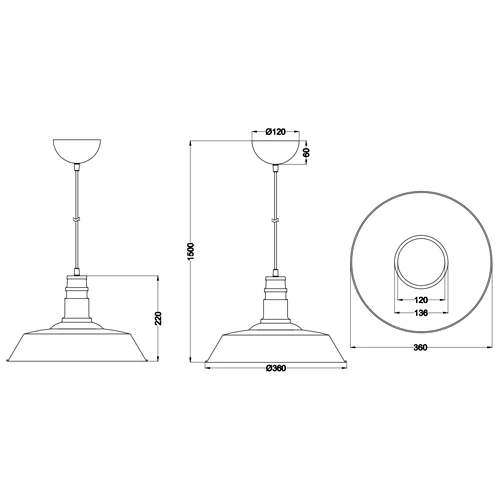 Pendant light WILL, excl. 1x E27, max. 60W